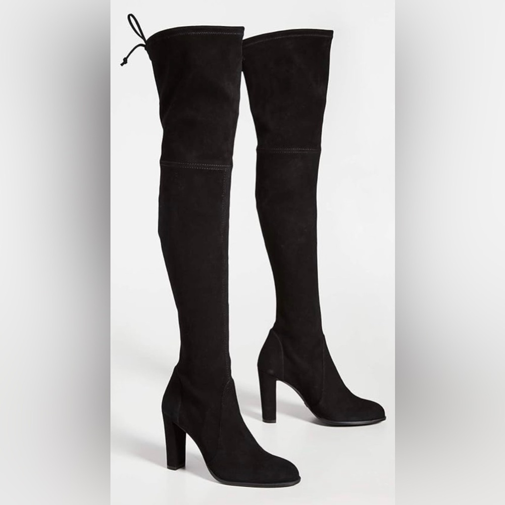 Stuart Weitzman Highland Suede Over-the-Knee Boots Black Size 8